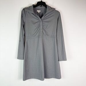 Tehama Long Sleeve Roll Tab A-Line Stretch Athletic Dress Heather Gray Size M